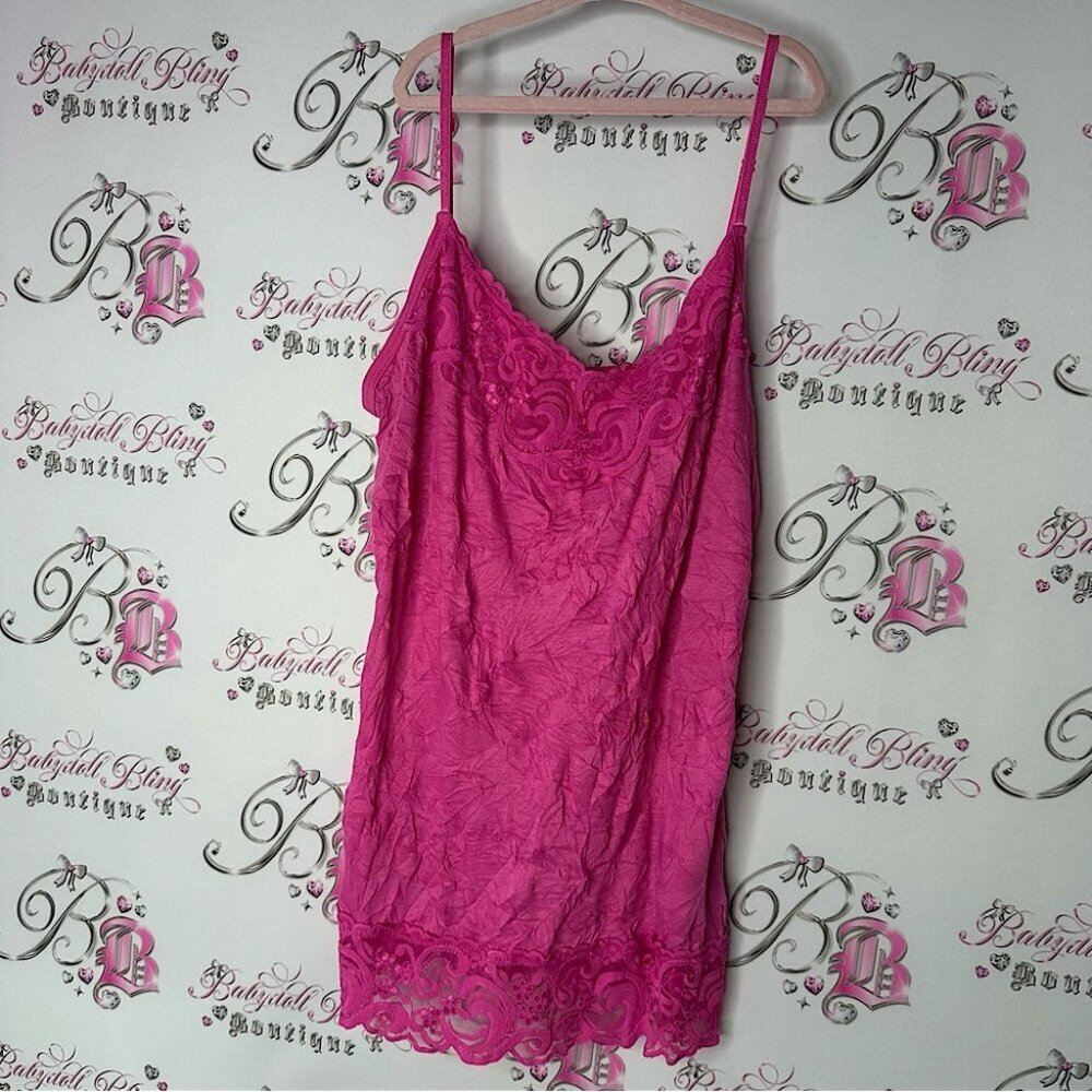 Great northwest indigo tank top tie dye style lace pink adjustable straps slinky